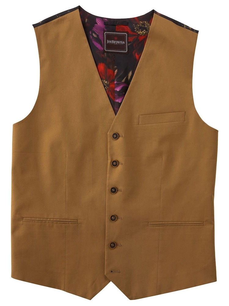 Joe Browns Brown Linen Mix Smarten Up Waistcoat - Image 5 of 5