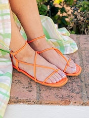 Novo Orange Takara Strappy Flat Sandal - Image 4 of 4