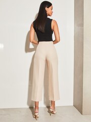 Lipsy Cream Culotte Wide Leg Tailored Trousers - Image 2 of 4