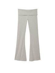 Victoria's Secret PINK Heather Charcoal Grey Cotton Foldover Flare Legging - Image 3 of 3