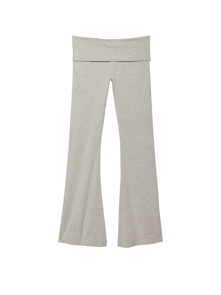 Victoria's Secret PINK Heather Charcoal Grey Cotton Foldover Flare Legging - Image 3 of 3