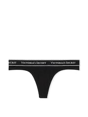 Victoria's Secret Black with Black Band Thong Knickers - Image 4 of 4