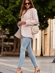 Sosandar Pink Boucle Collarless Jacket - Image 3 of 5