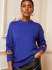 Love & Roses Cobalt Blue Cosy Knitted Jumper - Image 1 of 4
