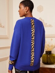 Love & Roses Cobalt Blue Cosy Knitted Jumper - Image 2 of 4