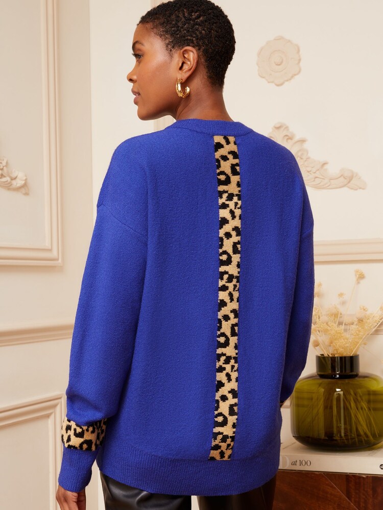Love & Roses Cobalt Blue Cosy Knitted Jumper - Image 2 of 4