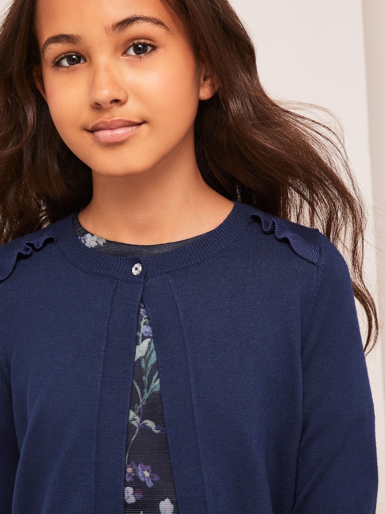 Lipsy Navy Blue Occasion Bolero Cardigan (5-16yrs) - Image 4 of 4