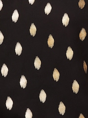Love & Roses Black and Gold Metallic V Neck V Back Woven Vest - Image 3 of 3
