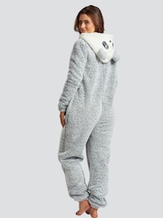 Loungeable Grey Panda Fleece All-In-One - Image 3 of 5