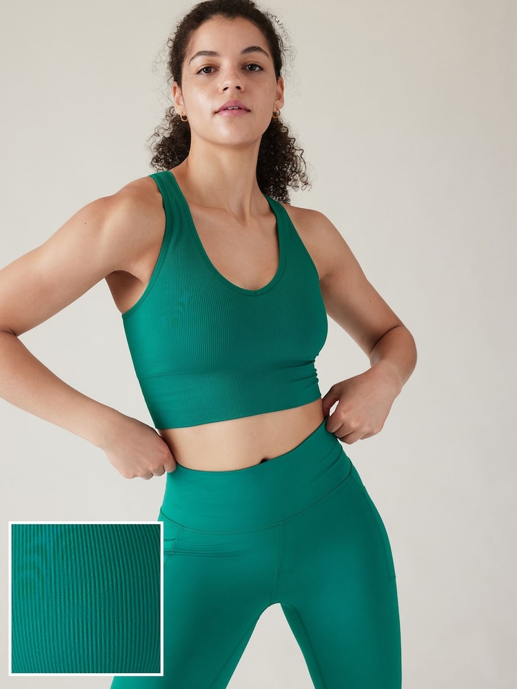 Athleta Green Aurora Seamless Crop Rib Tank - Image 1 of 1