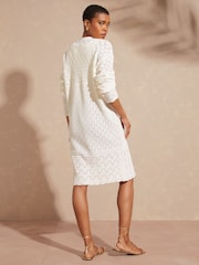 Love & Roses Ivory Crochet Longline Cardigan - Image 3 of 4
