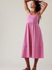 Athleta Pink Elation V-Neck Hybrid Dress - Image 1 of 1