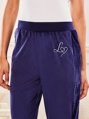 Lipsy Navy Blue Velour Jogger Trousers - Image 4 of 4