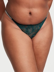Victoria's Secret Black Ivy Green Skinny Chain Brazilian Shine Strap Knickers - Image 1 of 1
