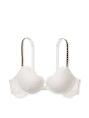 Victoria's Secret Coconut White Lace Skinny Chain Shine Strap Push Up Bra - Image 3 of 3