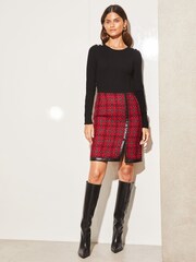 Lipsy Red 2 in 1 High Neck Long Sleeve Knitted Dress - Image 3 of 4