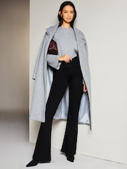 Lipsy Black Contour Bootcut Flared Trousers - Image 3 of 4