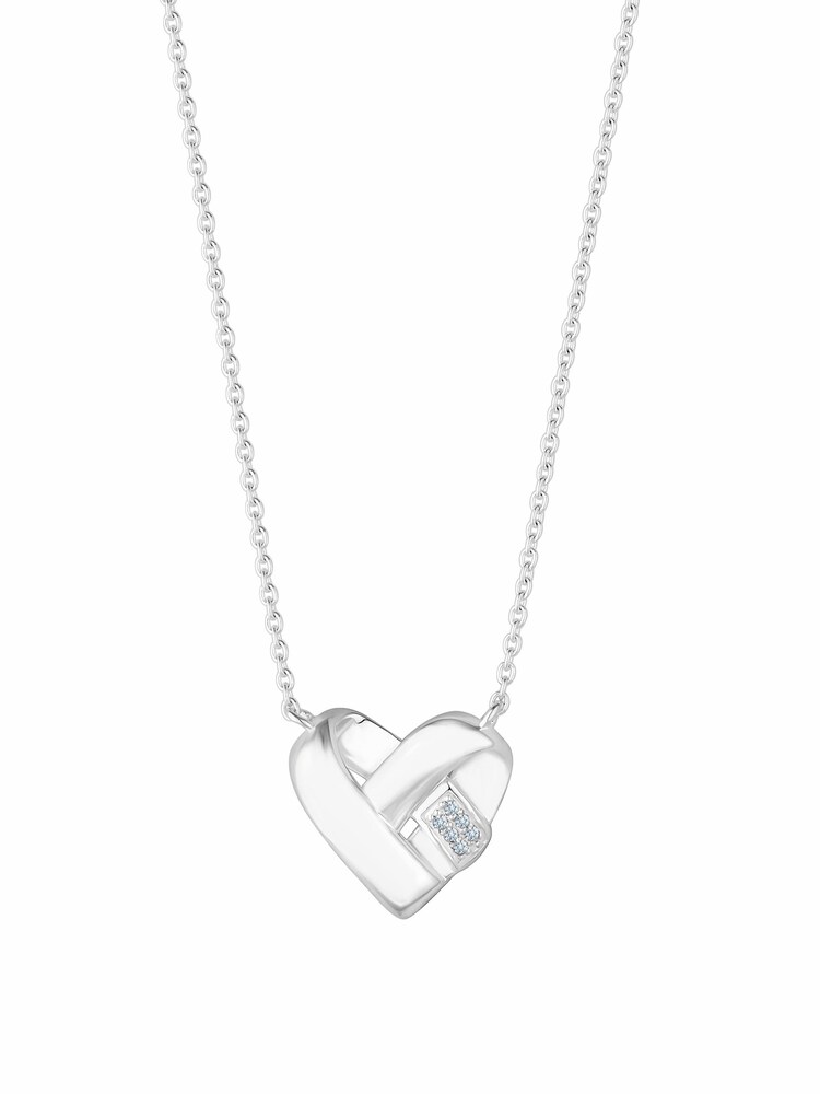 Simply Silver Silver Recycled Knotted Heart Pendant Necklace - Image 2 of 2