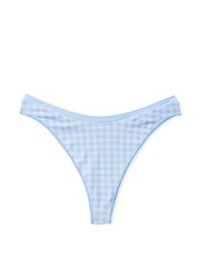 Victoria's Secret PINK Harbor Blue Gingham Jacquard Seamless Thong Knickers - Image 3 of 3