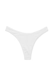 Victoria's Secret PINK Optic White Pointelle Cotton Thong Knickers - Image 3 of 3