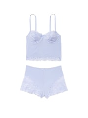 Victoria's Secret Blue Crescent Cupped Modal Cami and Knicker Set - Image 3 of 3