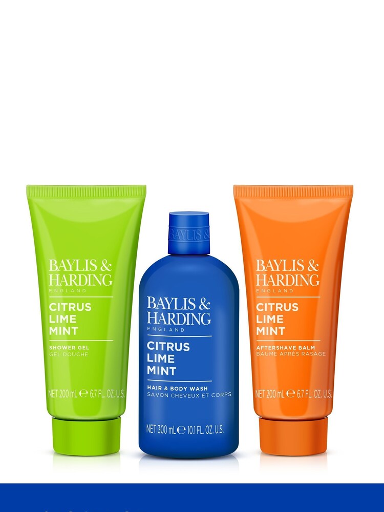 Baylis & Harding Citrus, Lime   Mint Mens Invigorating Shower Trio Gift Set - Image 2 of 4
