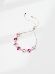 Lipsy Jewellery Gold Pink Heart Bracelet - Gift Boxed - Image 2 of 2