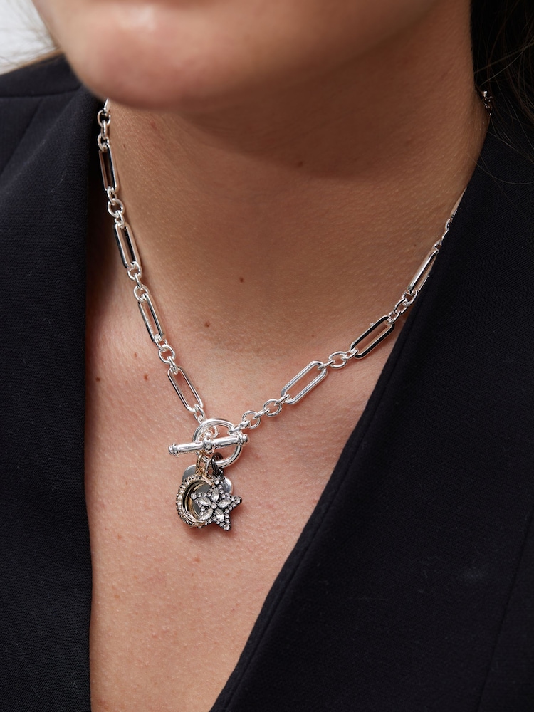 Lipsy Jewellery Black Meaningful Charm Necklace - Gift Boxed - Image 3 of 3