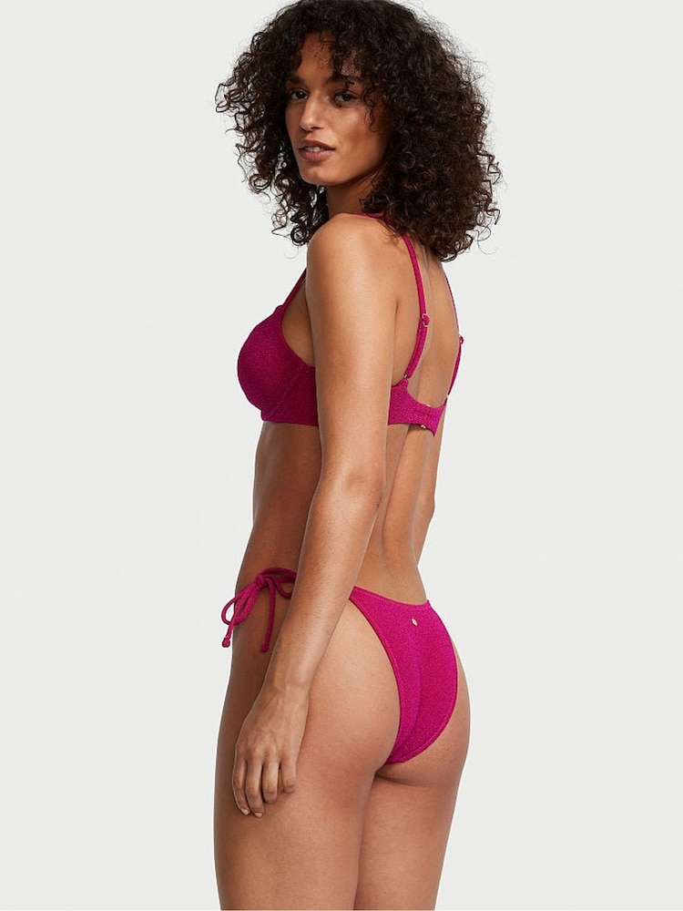 Victoria's Secret Forever Pink Brazilian Shimmer Swim Bikini Bottom - Image 2 of 4