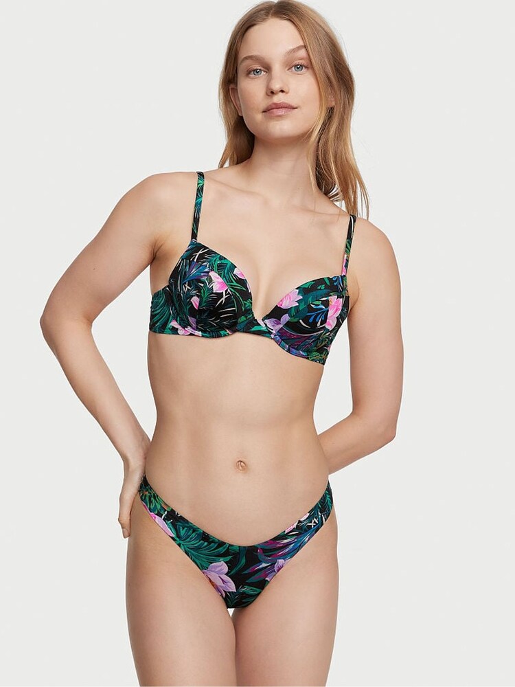 Victoria's Secret Black Palm Brazilian Swim Bikini Bottom - Image 1 of 1