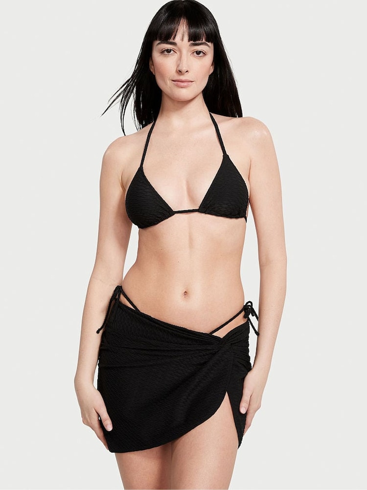 Victoria's Secret Black Fishnet Triangle Swim Bikini Top - Image 1 of 3