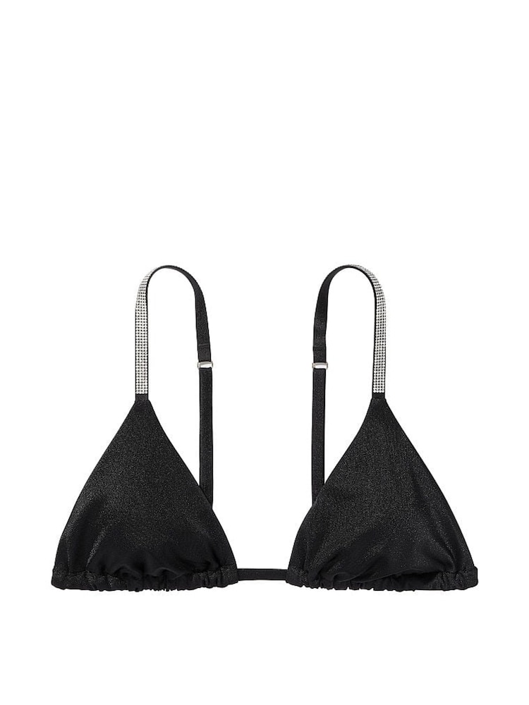 Victoria's Secret Nero Black Triangle Shine Strap Swim Bikini Top - Image 3 of 3
