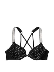 Victoria's Secret Nero Black Add 2 Cups Push Up Shine Strap Swim Bikini Top - Image 3 of 3