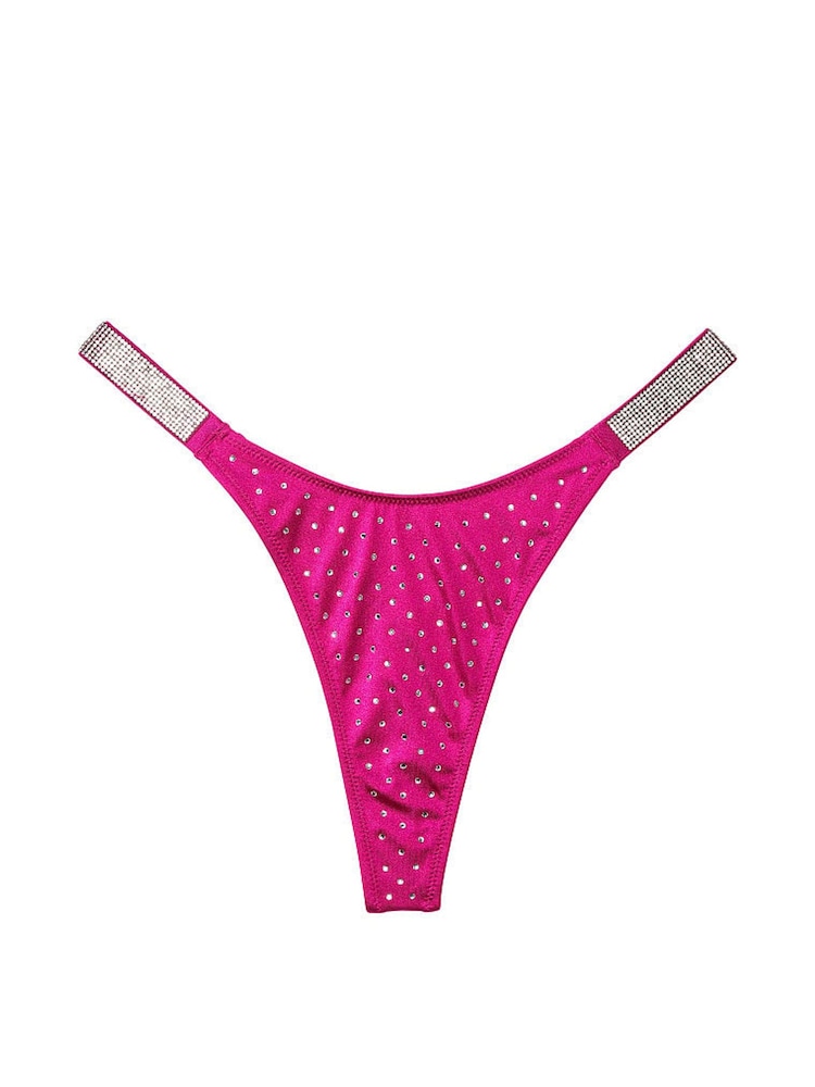 Victoria's Secret Berry Blush Pink Thong Shine Strap Swim Bikini Bottom - Image 3 of 3 Victoria's Secret Berry Blush Pink Thong Shine Strap Swim Bikini Bottom - Image 3 of 3