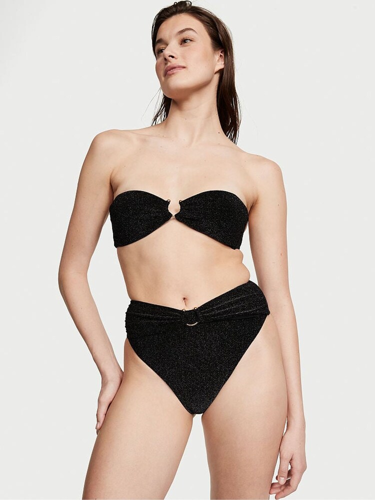 Victoria's Secret Nero Black Strapless Shimmer Swim Bikini Top - Image 1 of 3 Victoria's Secret Nero Black Strapless Shimmer Swim Bikini Top - Image 1 of 3