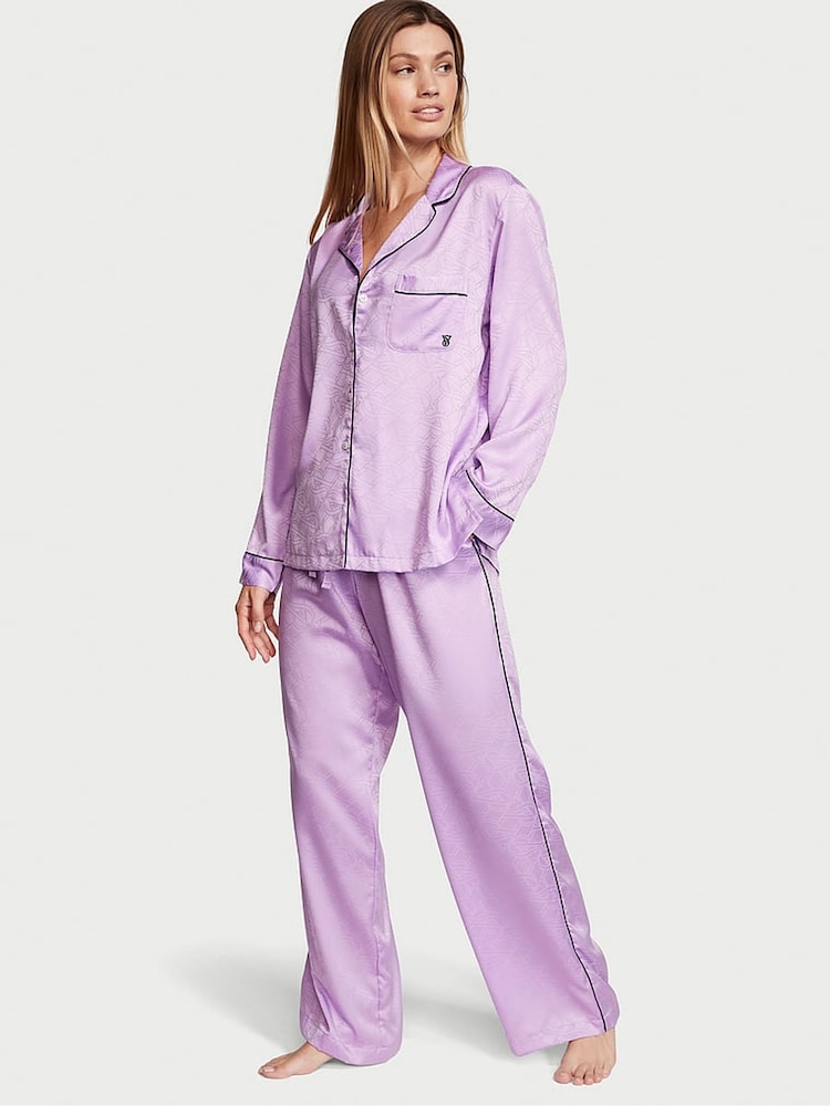 Victoria's Secret Unicorn Purple Satin Long Pyjamas - Image 1 of 4 Victoria's Secret Unicorn Purple Satin Long Pyjamas - Image 1 of 4