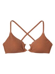 Victoria's Secret Toasted Sugar Brown Cross Over Shimmer Swim Bikini Top - Image 3 of 3