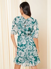 Friends Like These Green Flutter Sleeve Chiffon Mini Dress - Image 4 of 4