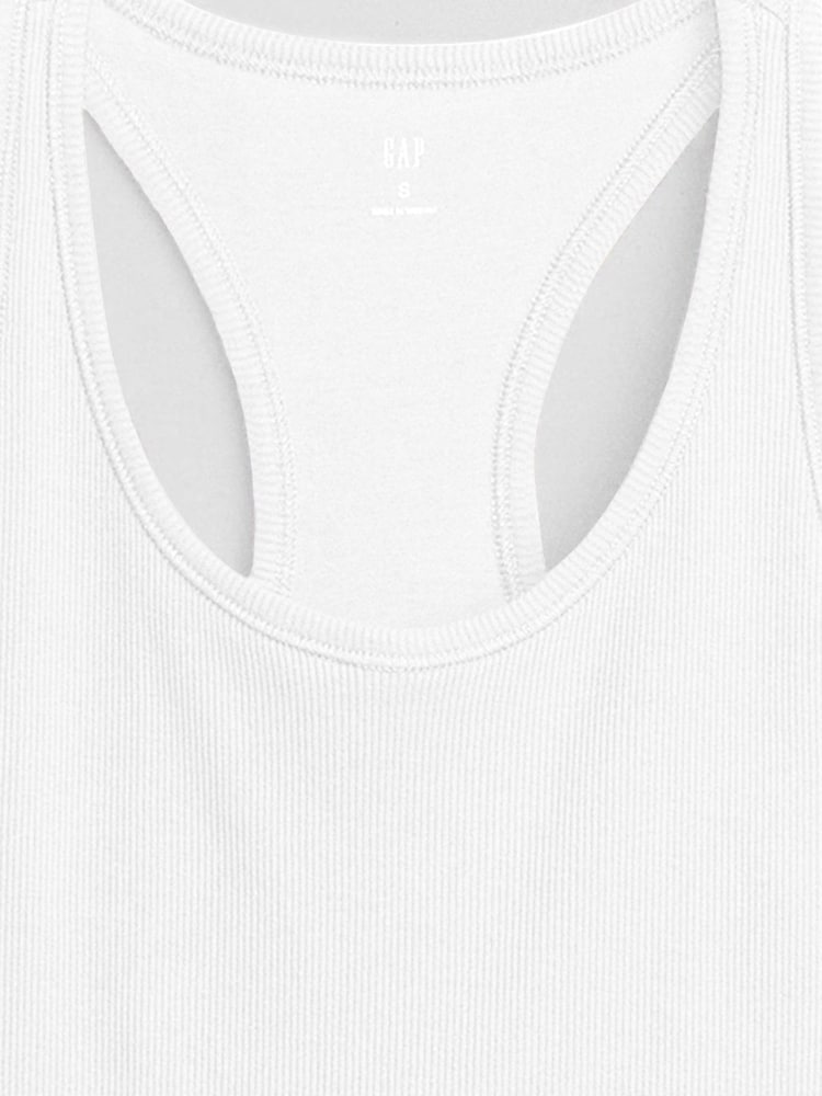 Gap White Ribbed Support Vest - Image 4 of 4