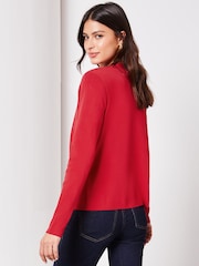 Lipsy Red Long Sleeve Crew Neck Cardigan - Image 2 of 4