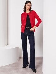 Lipsy Red Long Sleeve Crew Neck Cardigan - Image 3 of 4