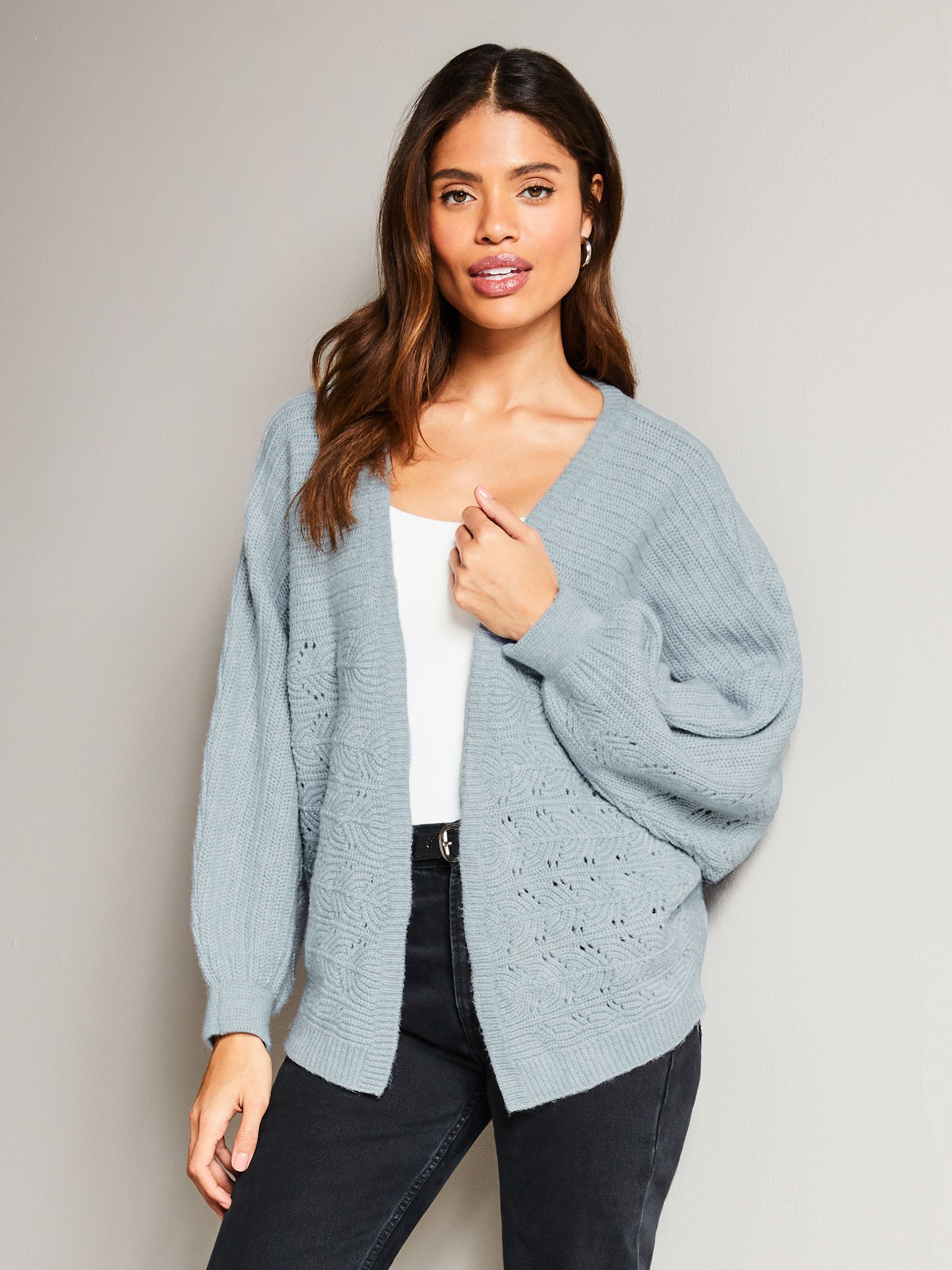 Buy Lipsy Blue Long Sleeve Batwing Knitted Cardigan from Next Luxembourg
