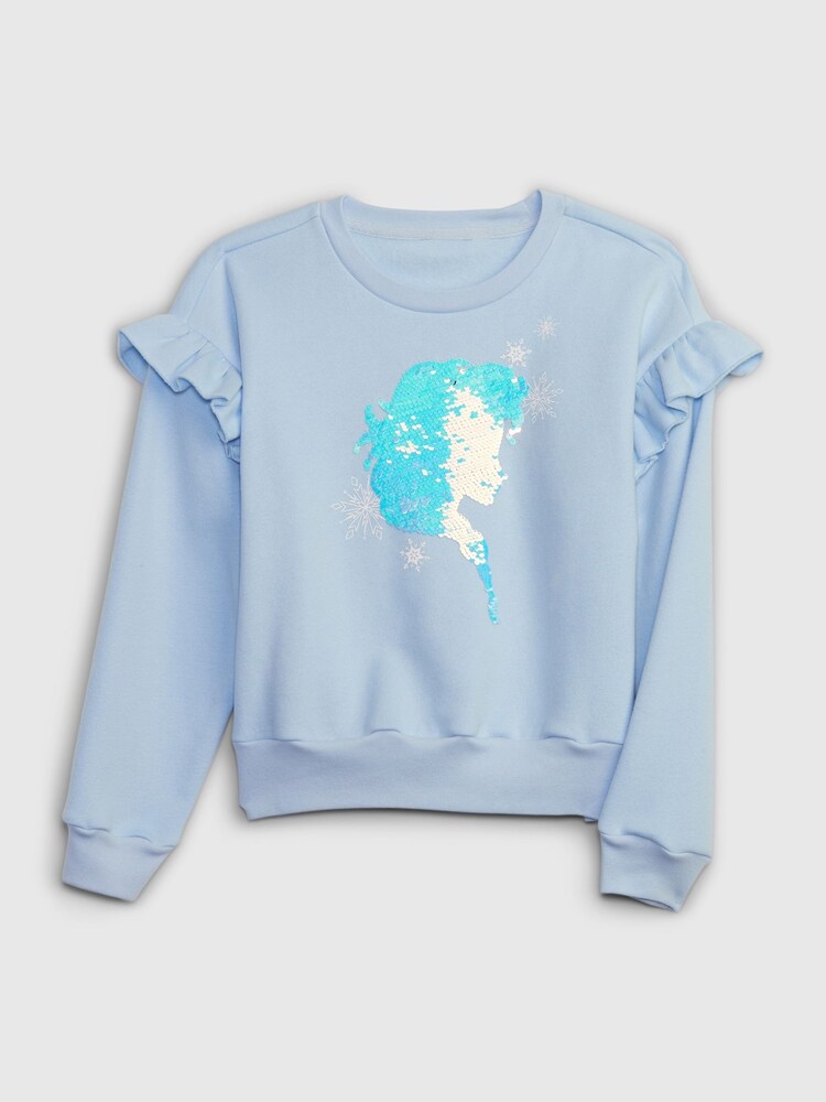 Gap Blue Disney Reversible Sequin Graphic Crew Neck Sweatshirt (4-13yrs) - Image 1 of 3