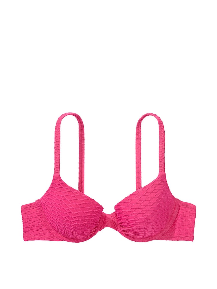 Victoria's Secret Forever Pink Fishnet Padded Swim Bikini Top - Image 3 of 3