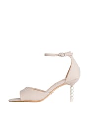 Lipsy Rose Gold Standard Fit Devote Kitten Heeled Pearl Wedding Sandal - Image 5 of 5