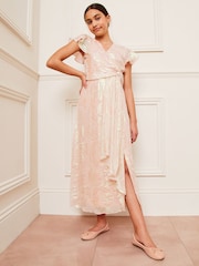 Lipsy Pink Teen Metallic Occasion Maxi Dress (10-16yrs) - Image 3 of 4