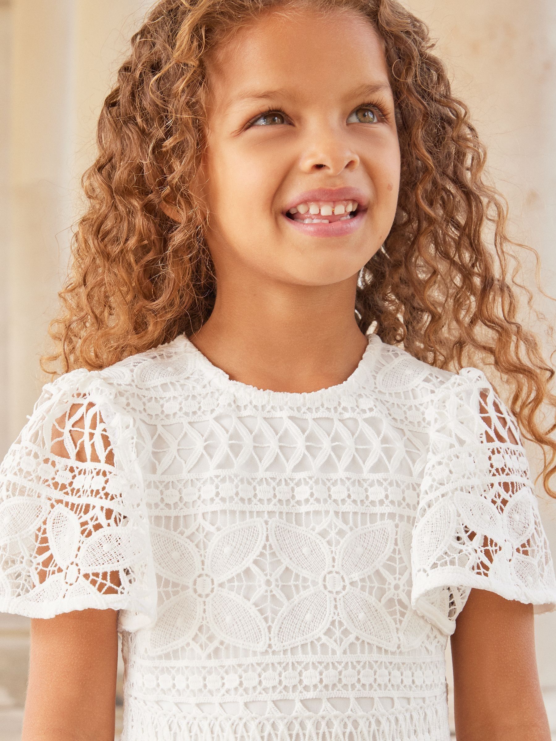 Ivory flutter sleeve dress shop
