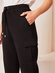 Lipsy Black Cuffed Jogger With Pipping Trim - Image 4 of 4