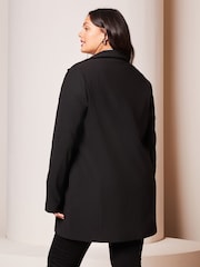 Lipsy Black Curve Jersey Ribbed Blazer - Image 3 of 4