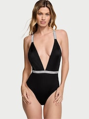 Victoria's Secret Black Shine Plunge Swimsuit - Image 1 of 4